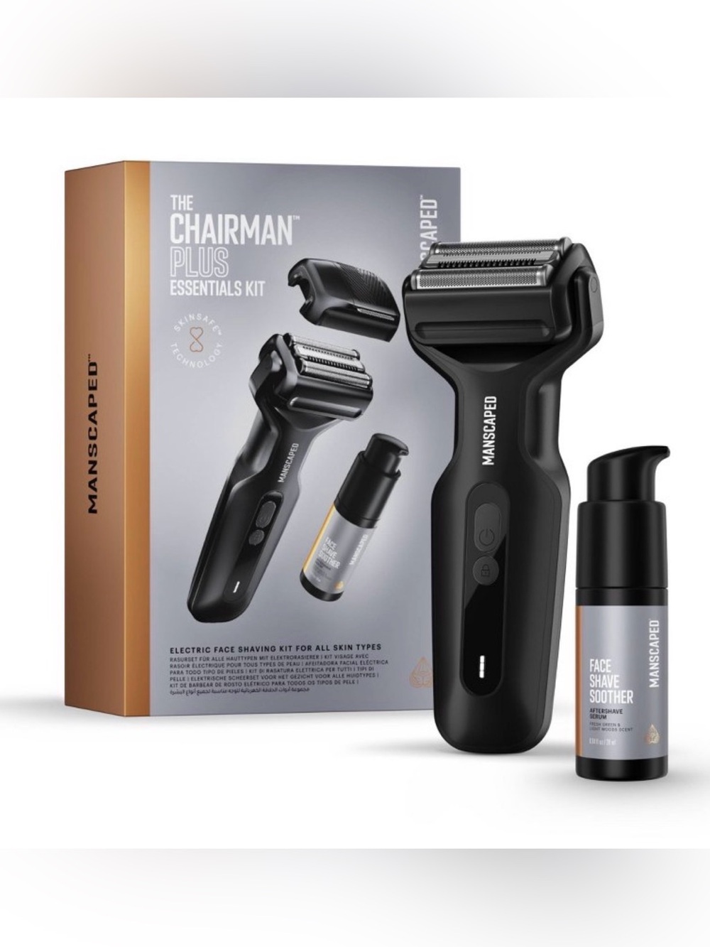 Manscaped The Chairman Plus Essentials Kit, Electric Foil Face Shaver BNIB